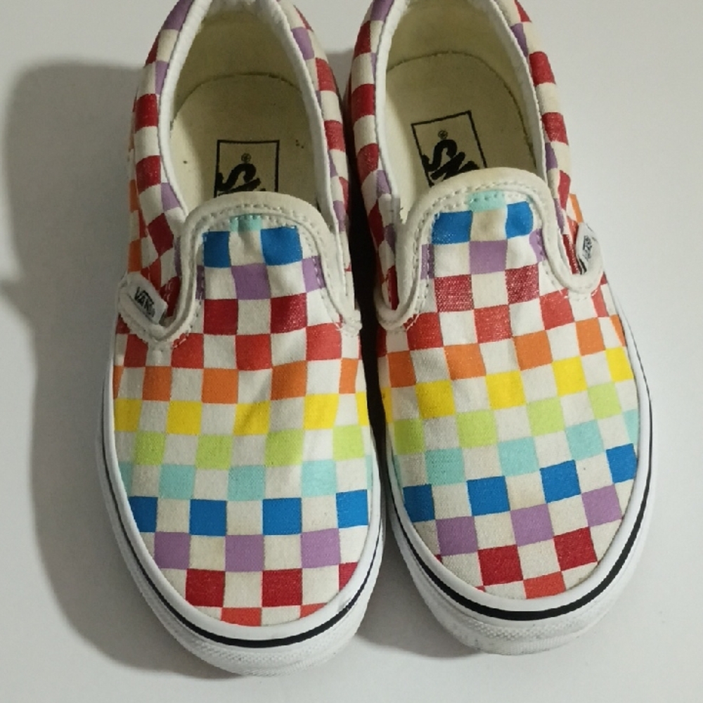 Vans Kids Multicolor Checkerboard Slip-On Sneakers